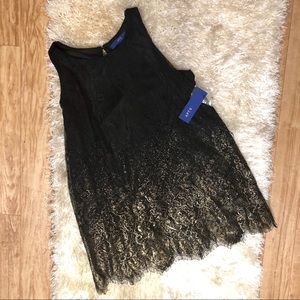 NWT Back Lace with Gold Ombre Tunic Top